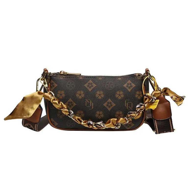 2025 New Monogram Colorblock Womens Bag - Streamer Chain Decor Stylish Small Square Design Trendy Crossbody/Shoulder BagW251119