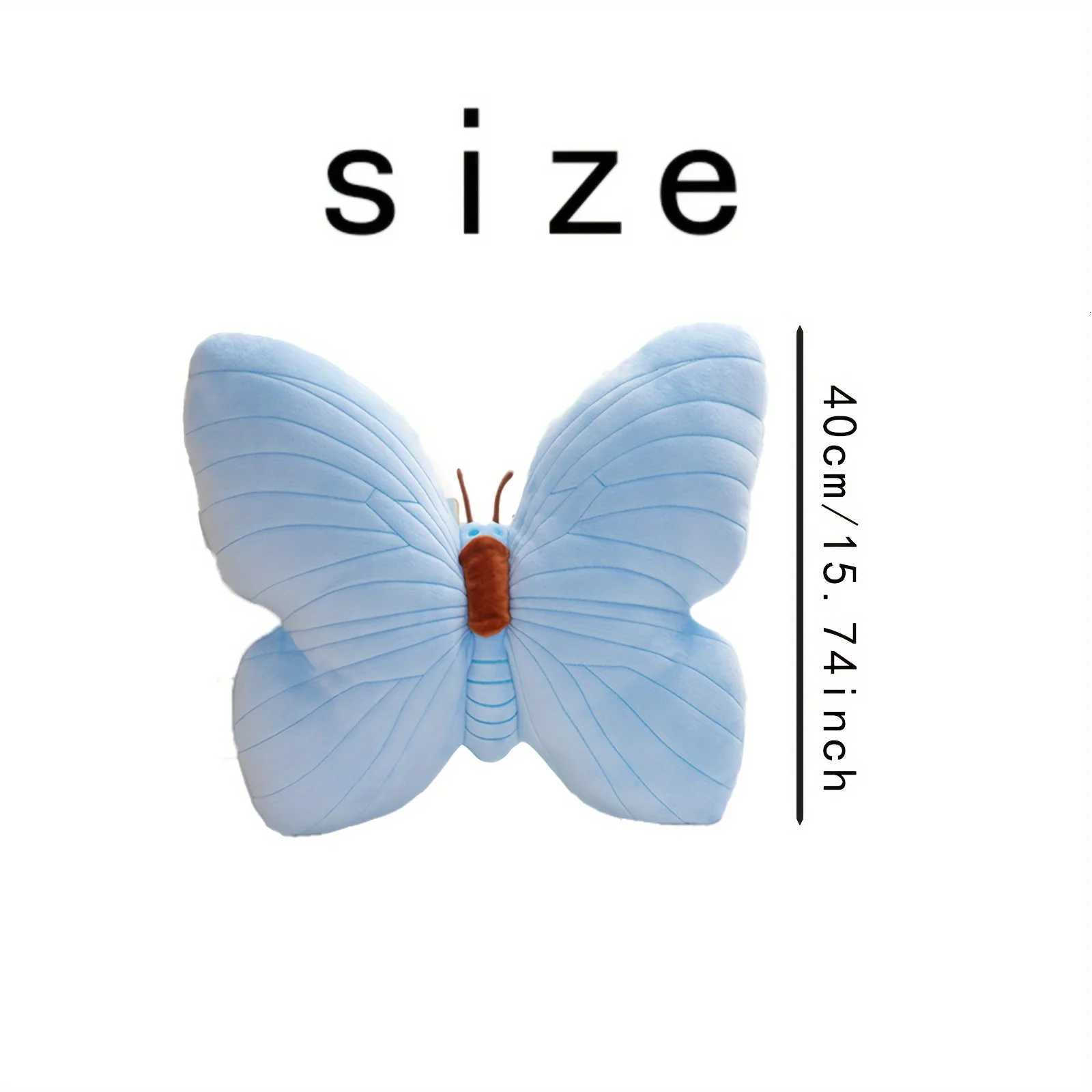 Chic Blue Butterfly-Shaped Throw - Soft Polyester Plush Fabric for Couch Bed Decor Super Soft Butterfly Doll for GirlsM251119
