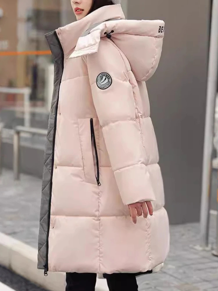 in WomenS Winter Down Cotton Jacket Warm Thicken Padded Korean Loose Plus Size Parkas Outwear Long Coat 251114
