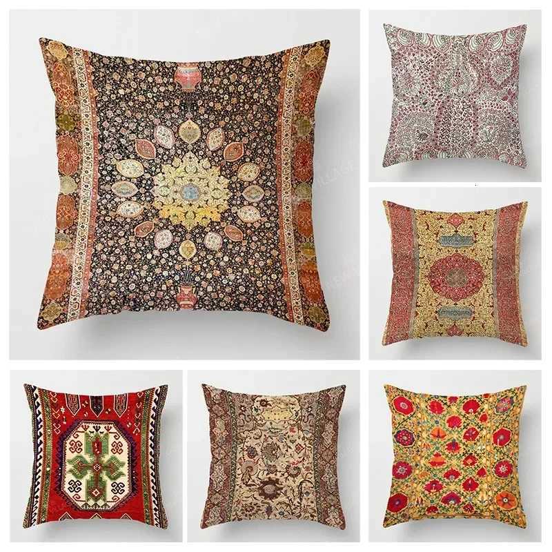 Bohemian floral pattern throw cover with short plush print for living room sofa decoration cushion cover coversM251119