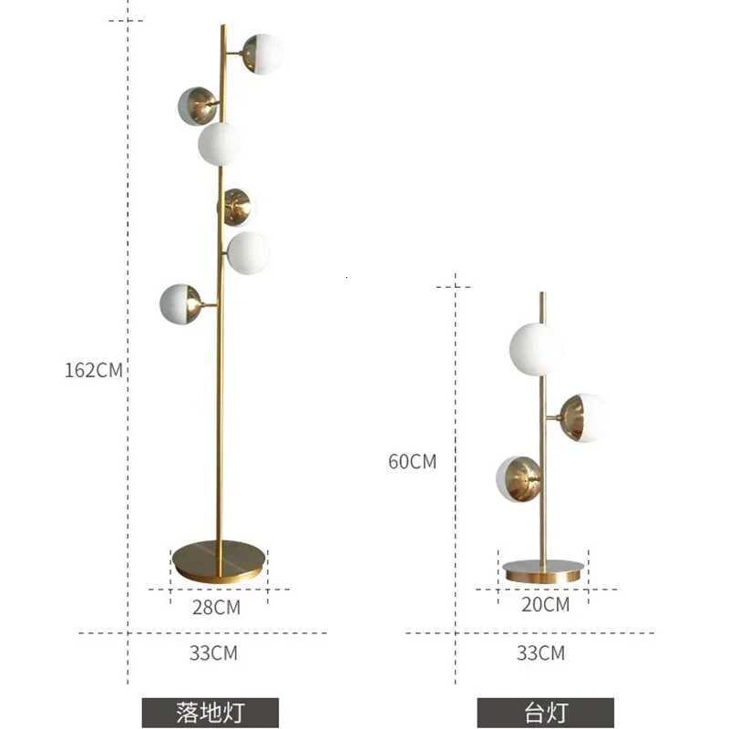 Postmodern Corner Floor Lamp Vertical Bar Glass Ball Lamps Living Room Nordic Decoration Home Designer Standing Lights M251119