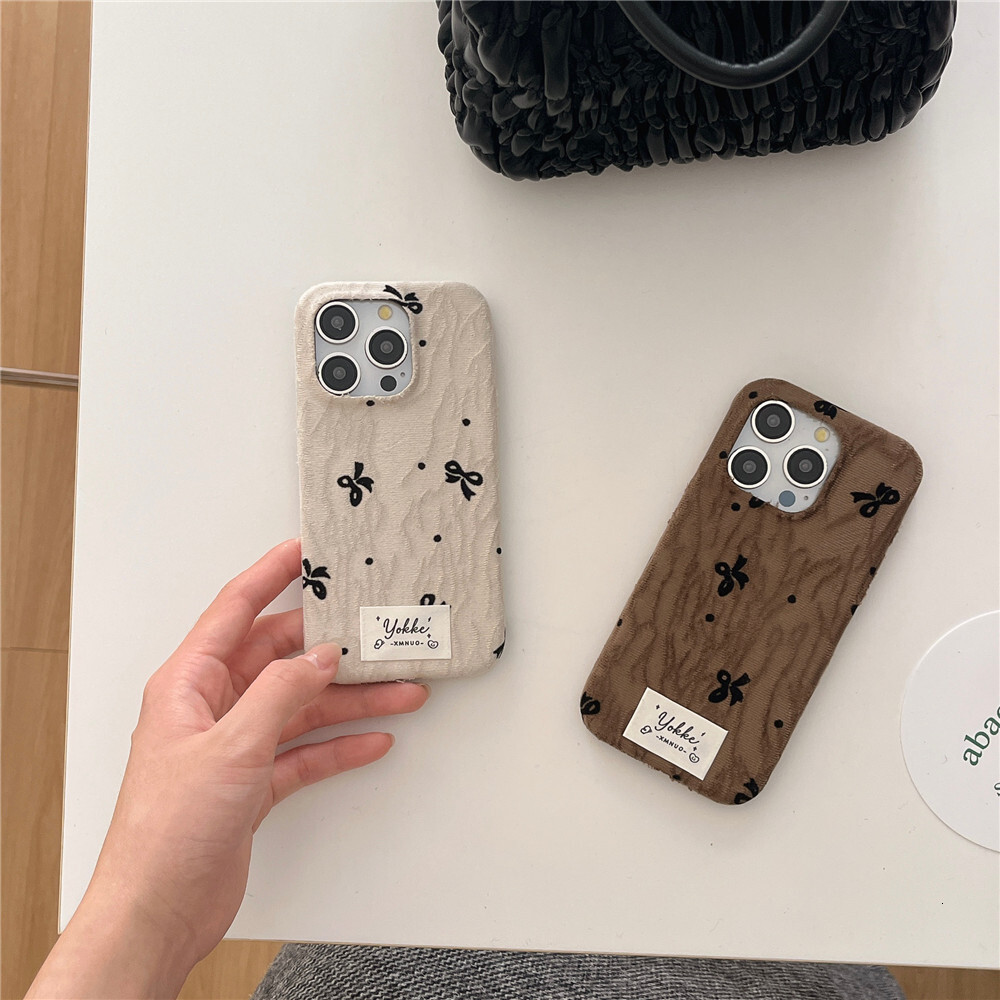 Polka Dot Bow Phone Case Compatible with iPhone 17/16/15 Pro Max Simple Velvet Protective Case iPhone 14/13