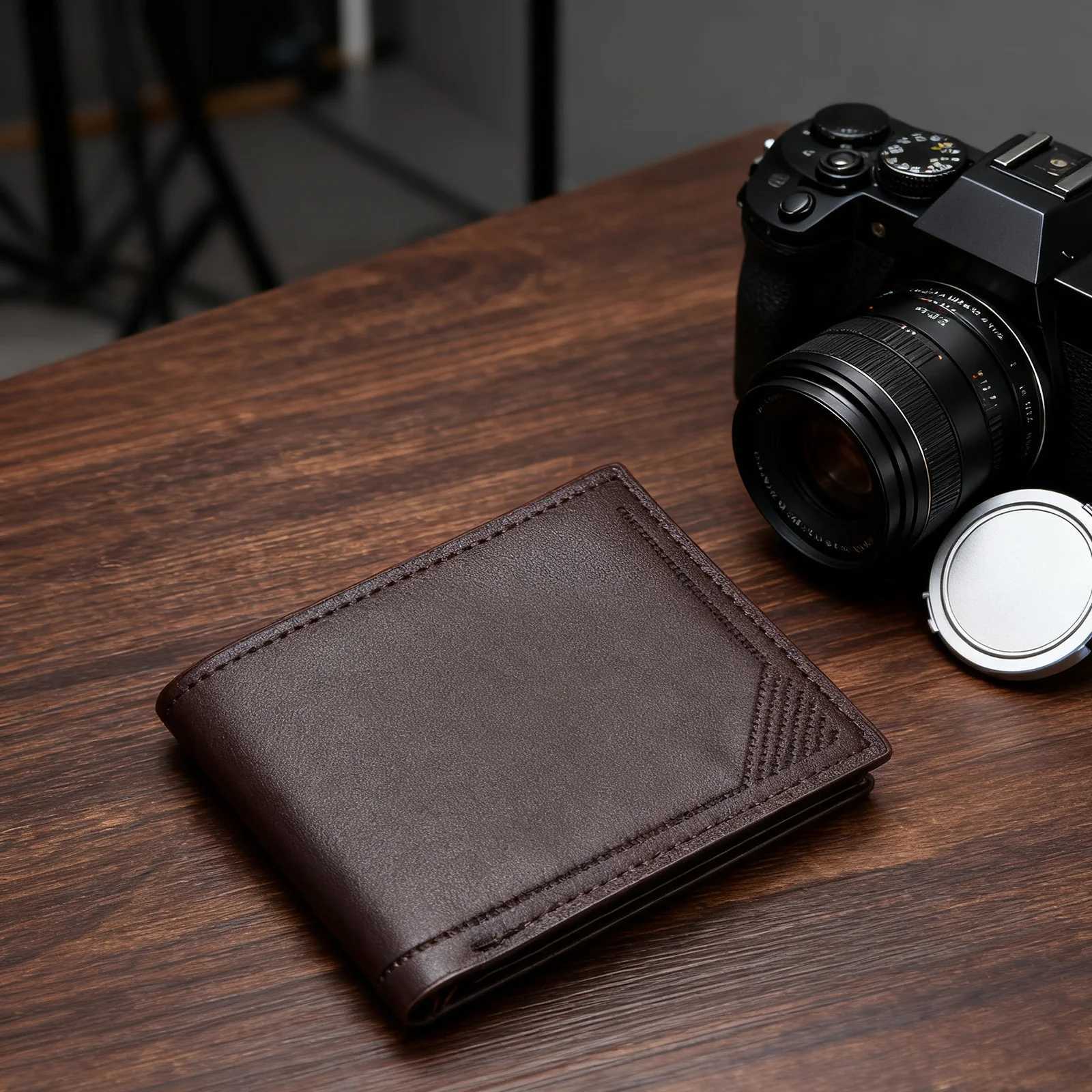Slim Mens Wallet Short Horizontal Style Pu Leather Thin Card Holder with Multiple Slot Business Money Holder for Men Gift IdeaT251119
