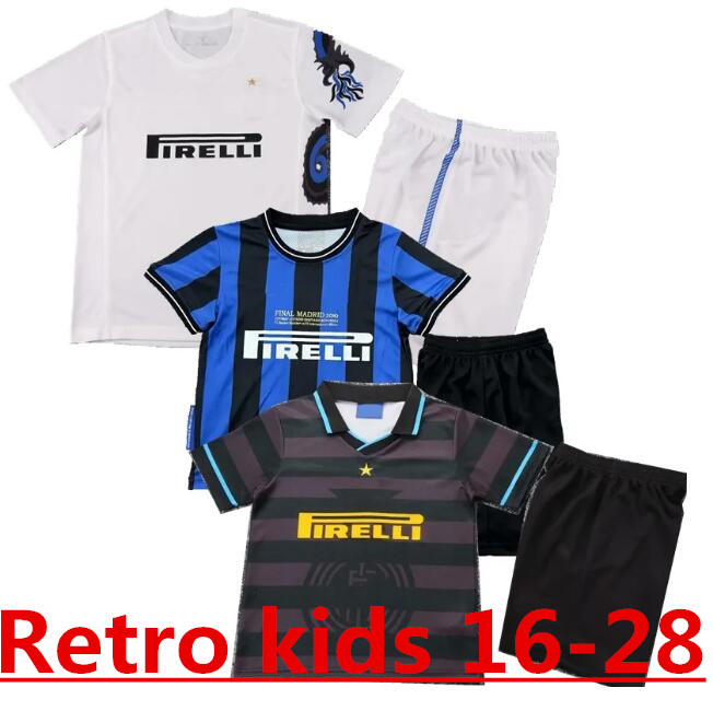 Retro classic 1997 98 2009 2010 11 Inter KIDS soccer jerseys MilanS J.ZANETTI SNEIJDER MILITO MATERAZZI STANKOVIC CAMBIASSO RONALDO Boys girls sets football shirt 99