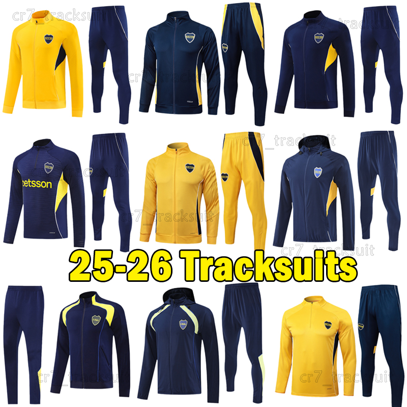 25 26 boca ZEBALLOS Soccer Sets Long sleeves Zipper Wear a hat Tracksuits BRAIDA M.MERENTIEL 2025 2026 Training Vest Men Uniforms GIMENEZ ZENON Football Shirts sets