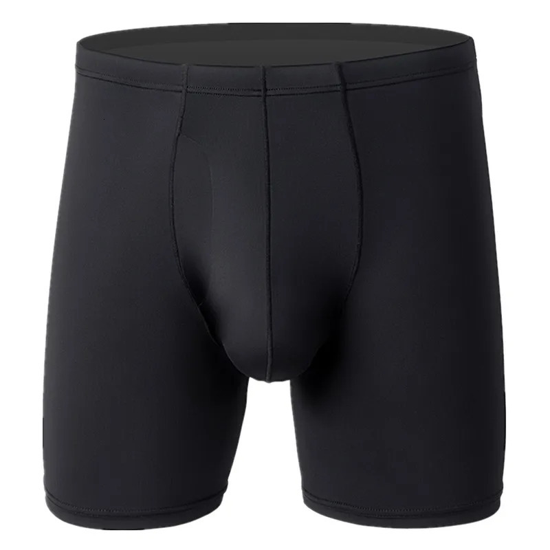 Mens Boxing Shorts Homme Slim Ice Silk Underwear Panites Solid Comfort Ushaped Convertible Pocket Cueca Calzoncillo 250417
