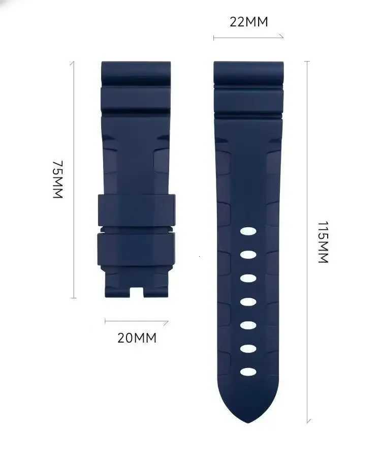 Fluor Rubber Strap for Panerai Luminor Submersible Lightning Edition PAM441 Waterproof Watch FKM Rubber Watch Band C251119