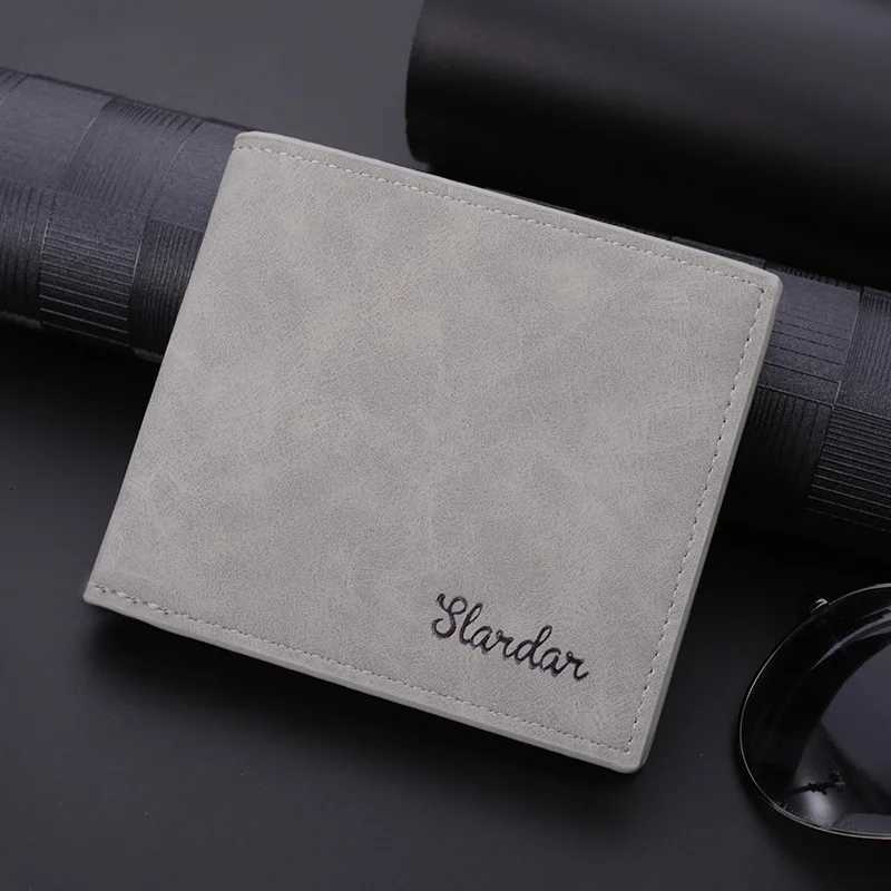 Mens ultra-thin retro wallet student casual business wallet fashionable personalized soft leather wallet youth versionT251119