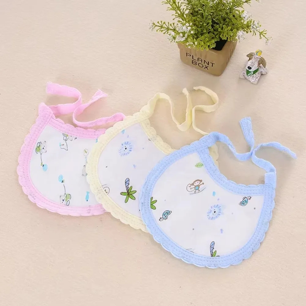 1 piece of pure cotton born bib baby uncle clothing feeding Saliva towel boy girl adjustable toddler scarf accessories 250414z