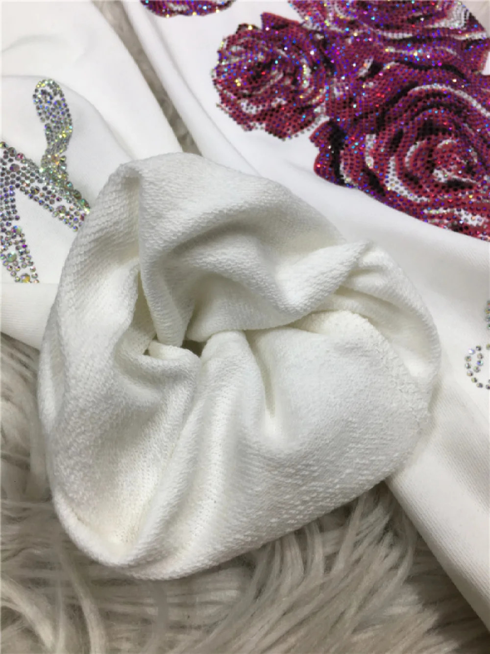 XL-4XL Plus 150kg Womens Rhinestone Flower Big Size Sweatpants Casual Streetwear High Waisted Baggy Pants Woman Z260314