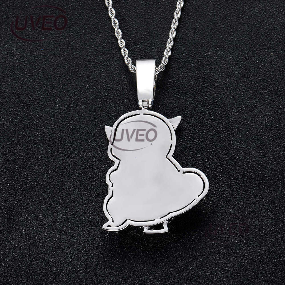 Luxury designer Cartoon Squirrel with real gold plating inset ice out VVS Moissanite Pendant Men Women Hip Hop pendant Free shipping