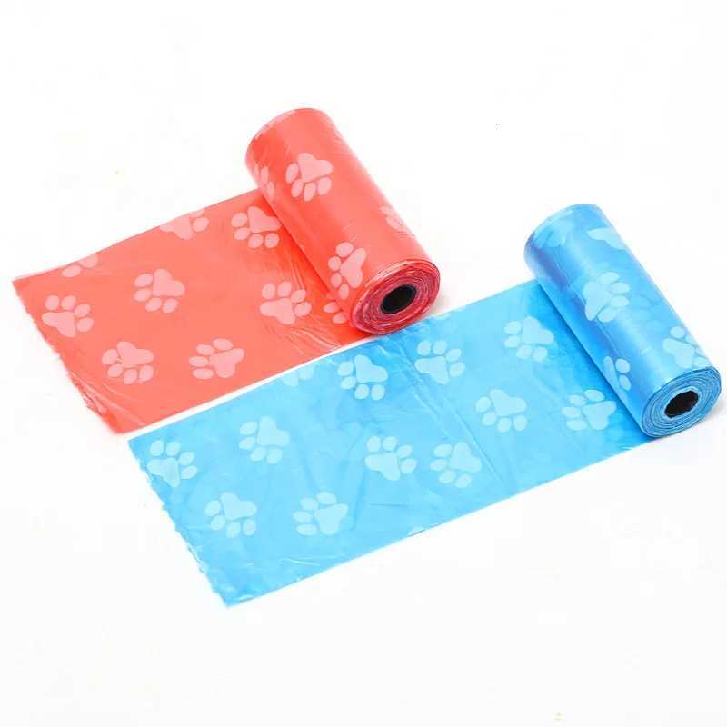 15 Bags Per Roll PE Dog Poop Bags Paw Print Pets Dogs Accessories for Dogs Cats Mascotas Products bolsas caca perro undefined C251119