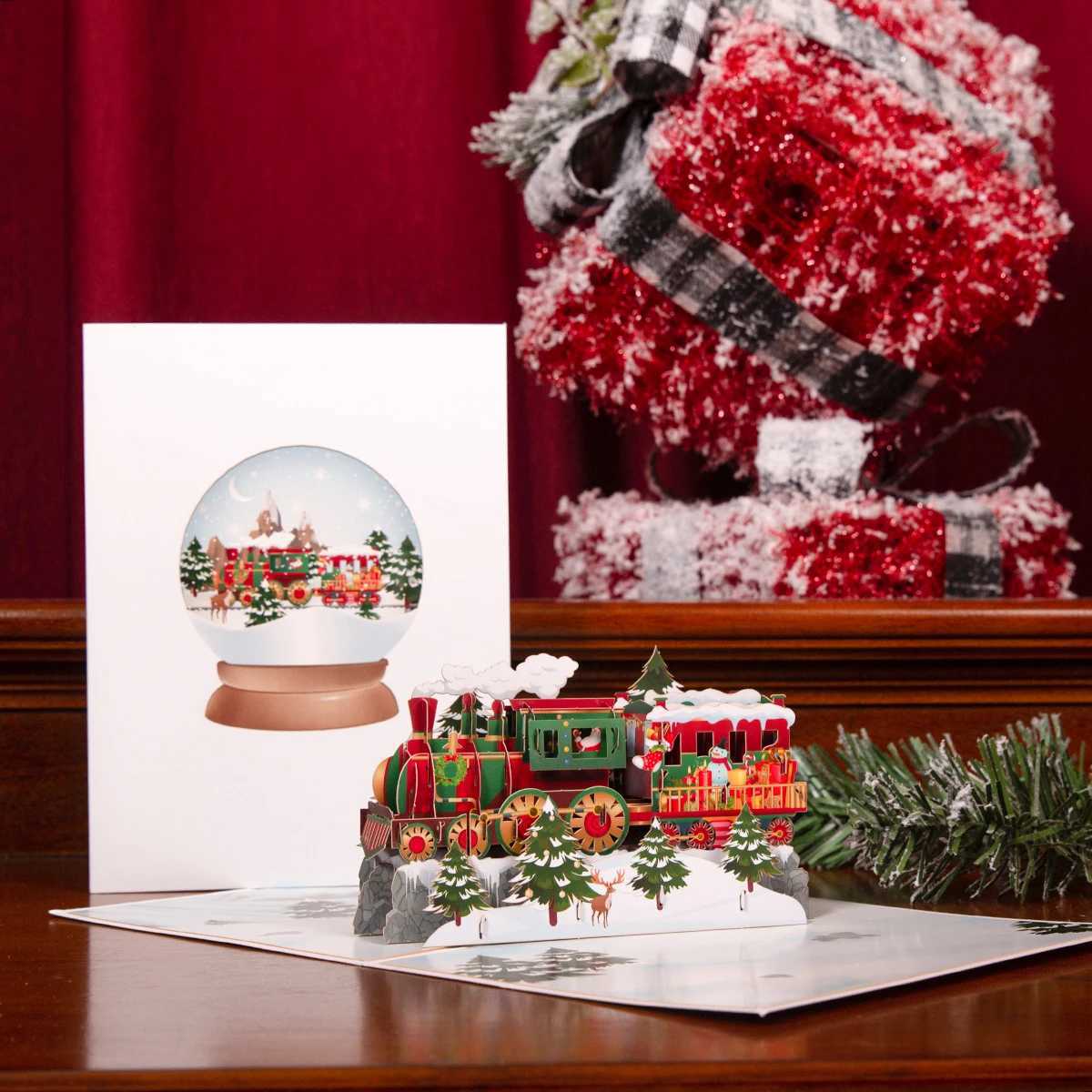 Merry Pop Up Christmas Cards for 3D Holiday Xmas New Year Greeting Cardfor Kids Wife Women Husband Gift G251119