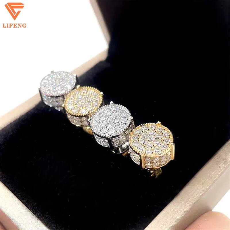 Best Grade 925 Silver Moissanite Earrings Elegant Flower Pattern Diamond Main Stone Fine Jewelry for Men Women for Weddings