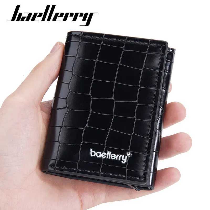 Baellerry New RFID Short Men Card Bag Wallet High Quality Brand Card Holder Male Purse Crocodile Pattern Mens Popup WalletT251119