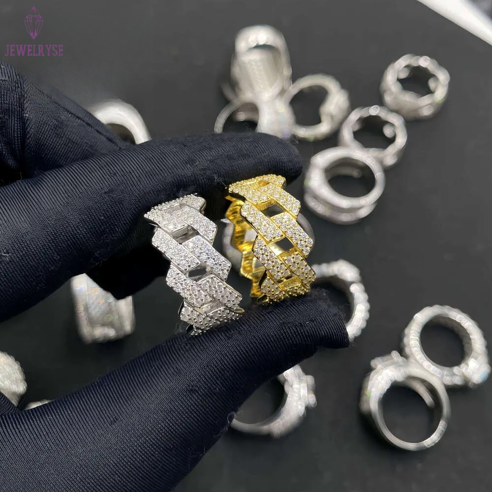 Hot Sale Multiple Choice Custom Iced Out Hip Hop Men Ring VVS Moissanite 925 Sterling Silver Rings Diamond Jewelry Ring for Men