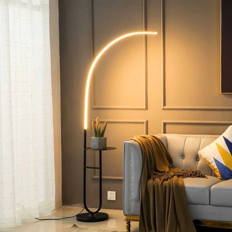 Nordic Living Room Floor Lamp Sofa Side Standing Lamp Simple Shelf Lamp Bedroom Bedside Lamp Study Fishing Light LED M251119