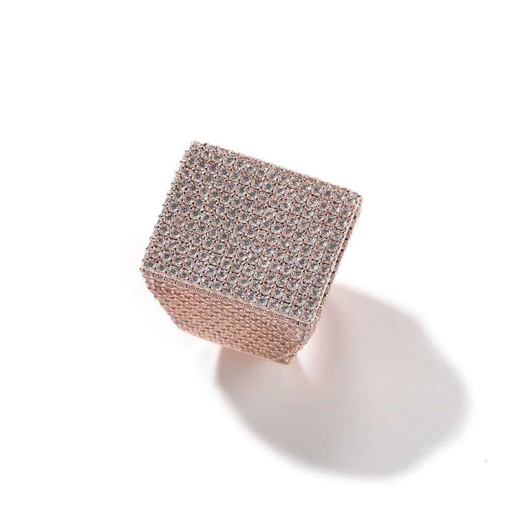 Hip Hop Jewelry Luxury 14K Gold Plated Solid 925 Sterling Silver Iced Out Paved VVS Moissanite Diamond Ring For Men Women Party