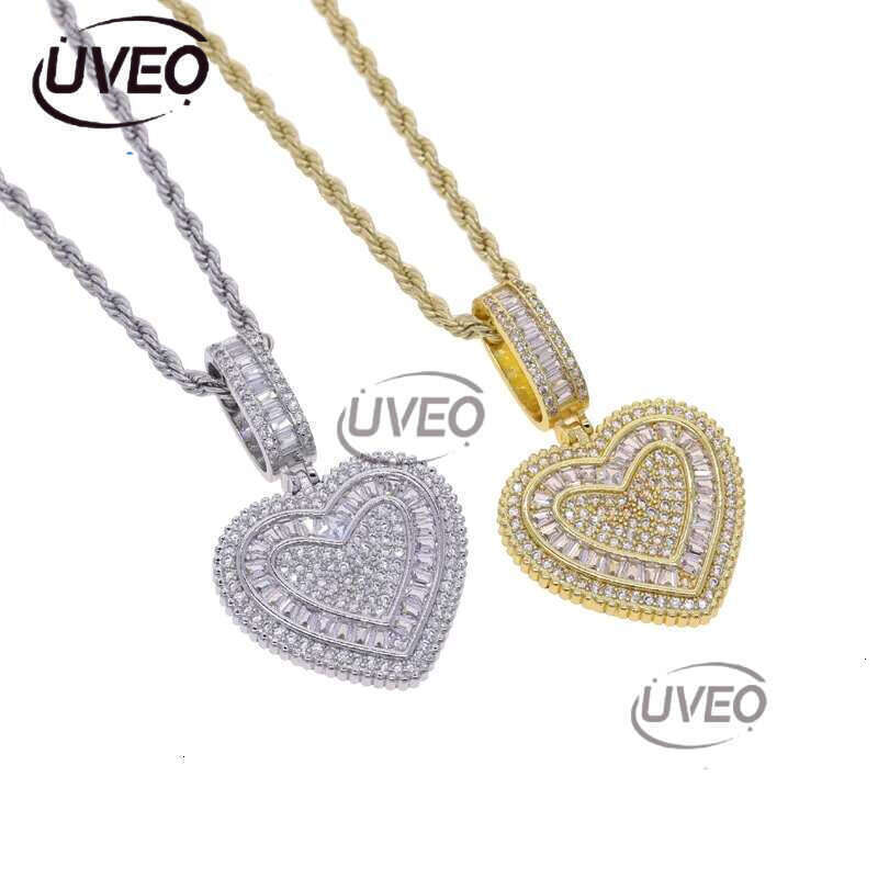 2025 New Fashion Lover Bg 5A Cz Heart Pendant Necklace Iced Out Cubic Zirconia Charm Hip Hop Jewelry for Girls Women Gift