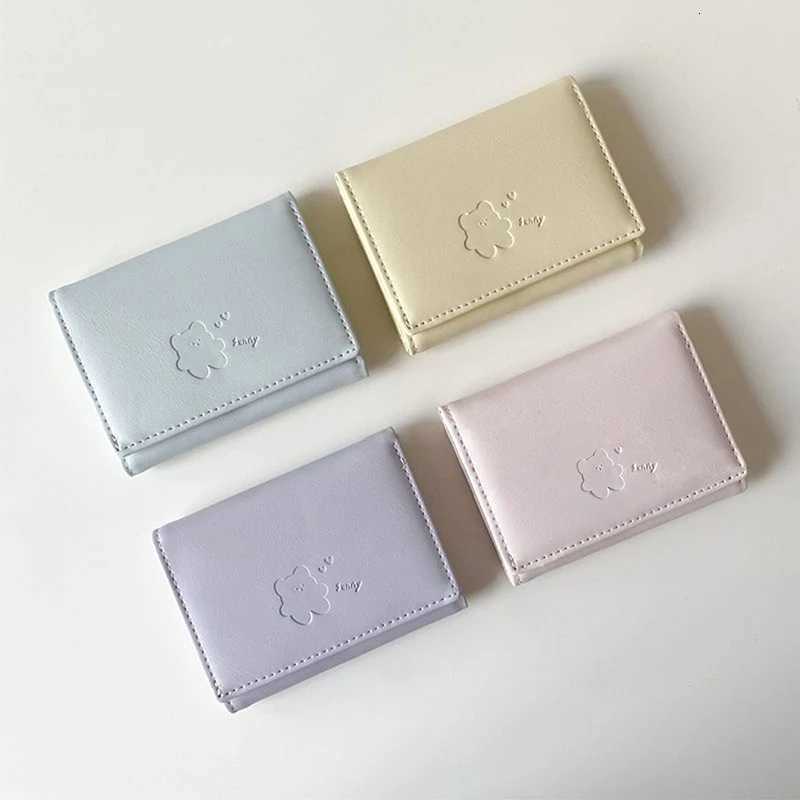 Women Cute Bear Wallets Triple Multi Functional Short Wallets Fold Card Holder Coin Purse Ladies Card Bag Clip Cartoon BagsT251119