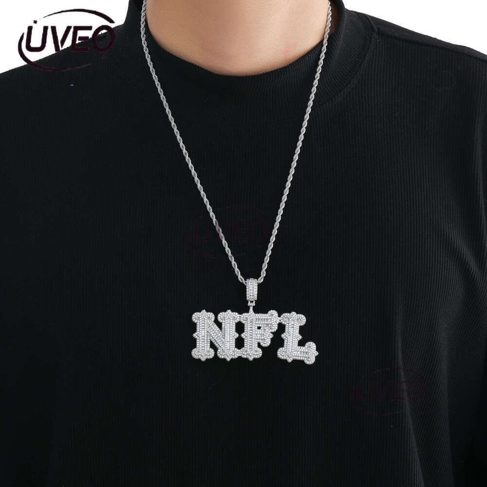 New Hip hop full Cloud pattern with spiny rock candy letter DIY patchwork Ice out VVS Moissanite combination pendant letter necklace Free delivery