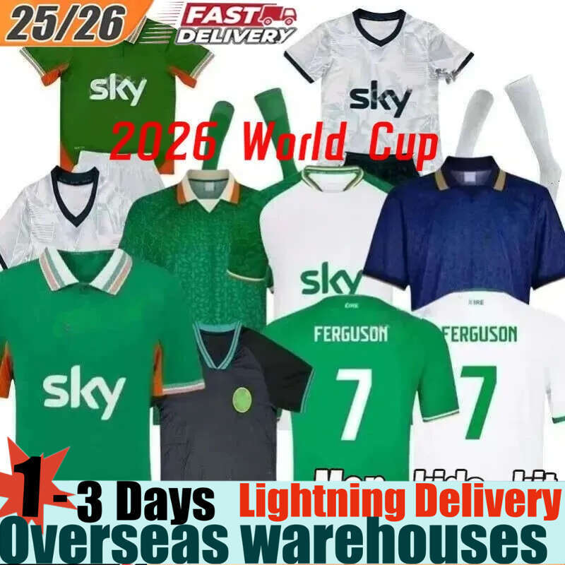 Ireland Soccer Jersey 2025 2026 World Cup Green White Ireland Jerseys Kit DOHERTY DUFFY Day Egan BRADY KEANE Hendrick Mcclean 25 26 27 Football Shirt Men Kids