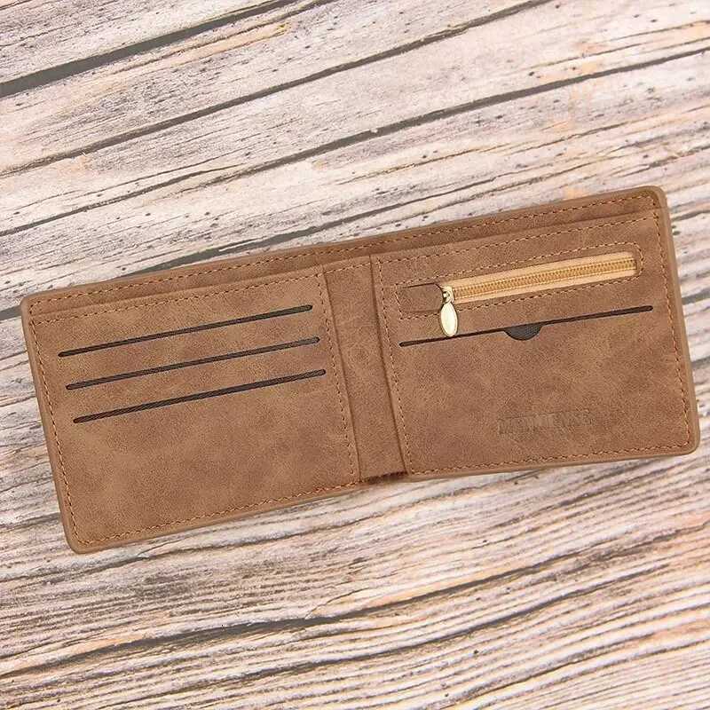 Men Short Wallet with Zipper Coin Pocket Fashion Soft Leather Men Horizontal Slim Money Purses Multifunctional Small WalletsT251119