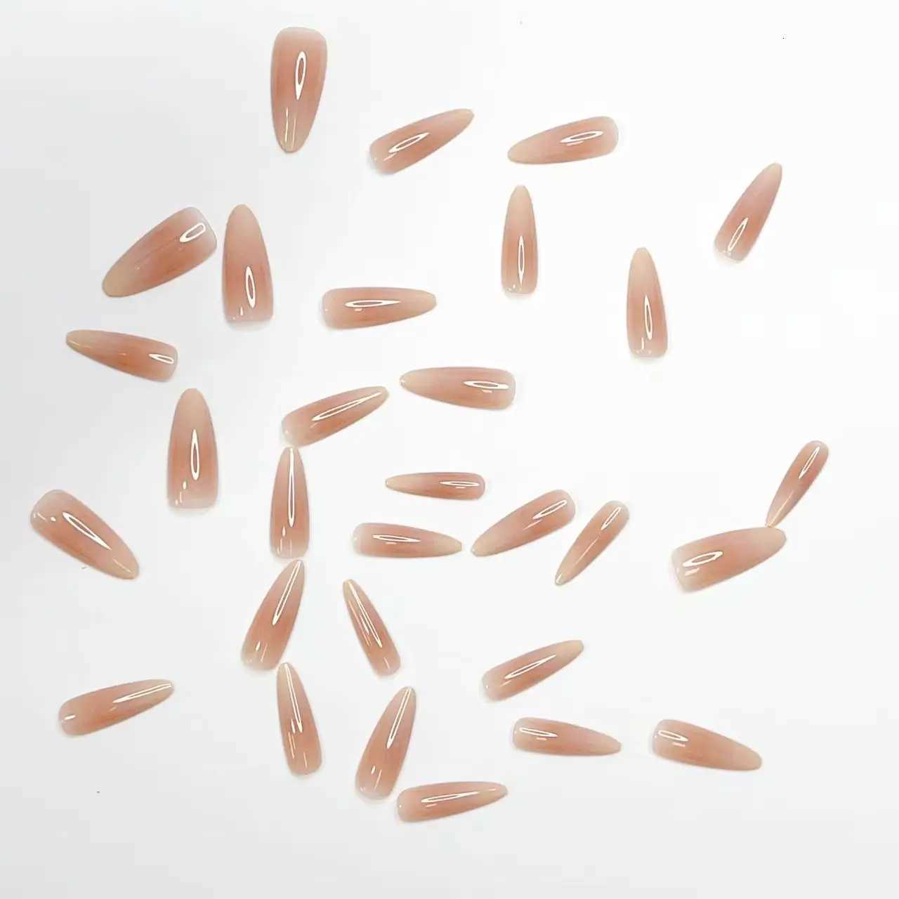 24-piece Long French Minimalist Gradient Fingernail with 1 Jelly and 1 Nail FileT251118T251119