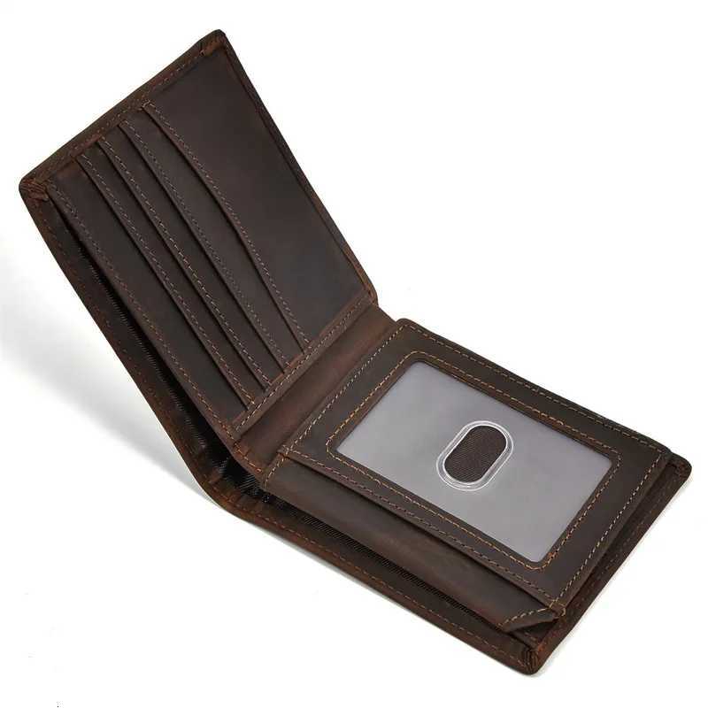 Leather Short Wallet For Men Male Vintage Purse Wallet Card Holder Coins Purse Retro Fashion Men WalletT251119