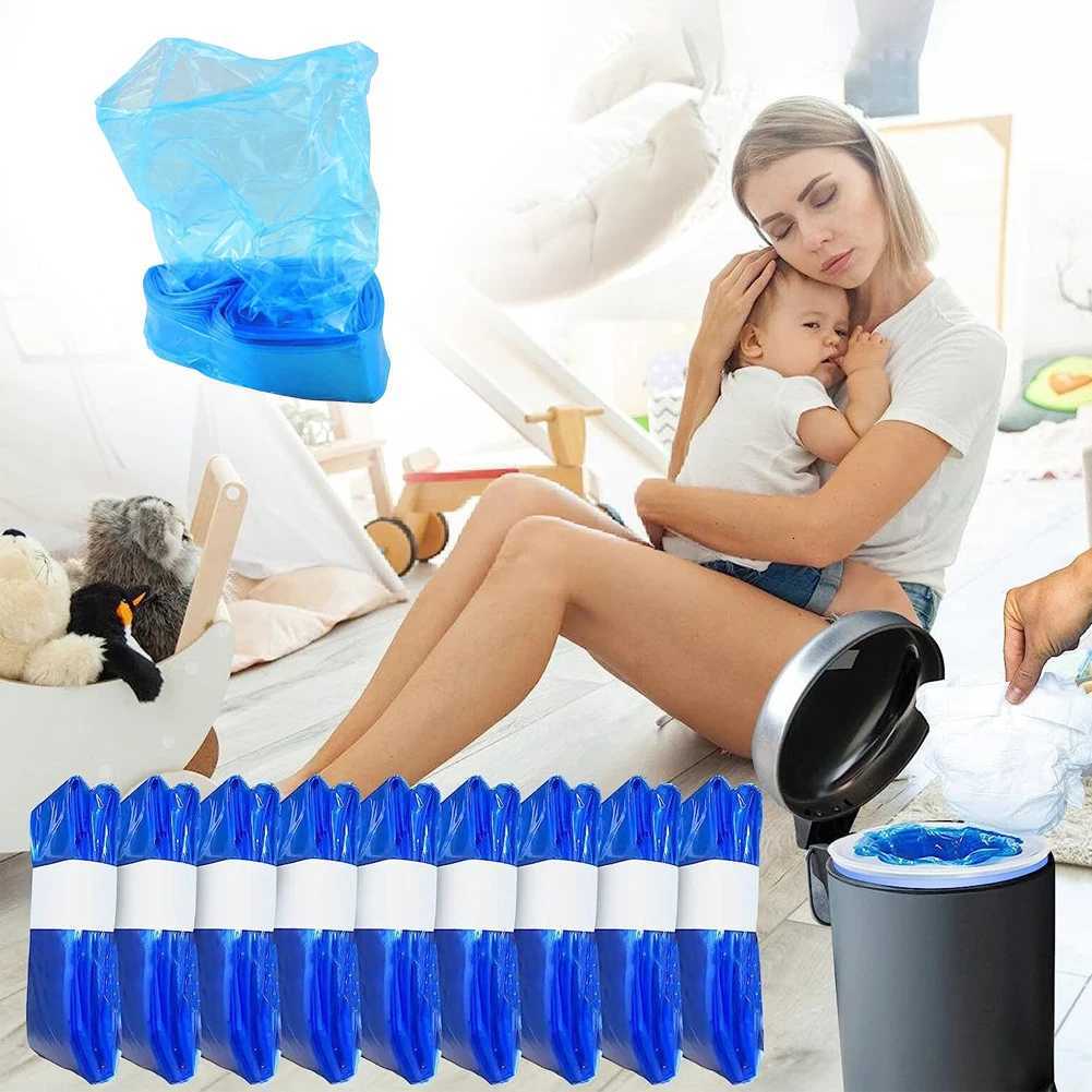 12Pcs Diaper Pails Garbage Replacement Bag Blue Nappy Bin Liners Diaper Pail Refills Unscented Bags for Angelcare Tommee Tippee C251119