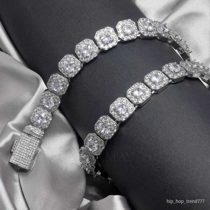 Price Moissanite Chain 12mm Square Tennis Cluster Link Sterling Silver 925 Hiphop Necklace