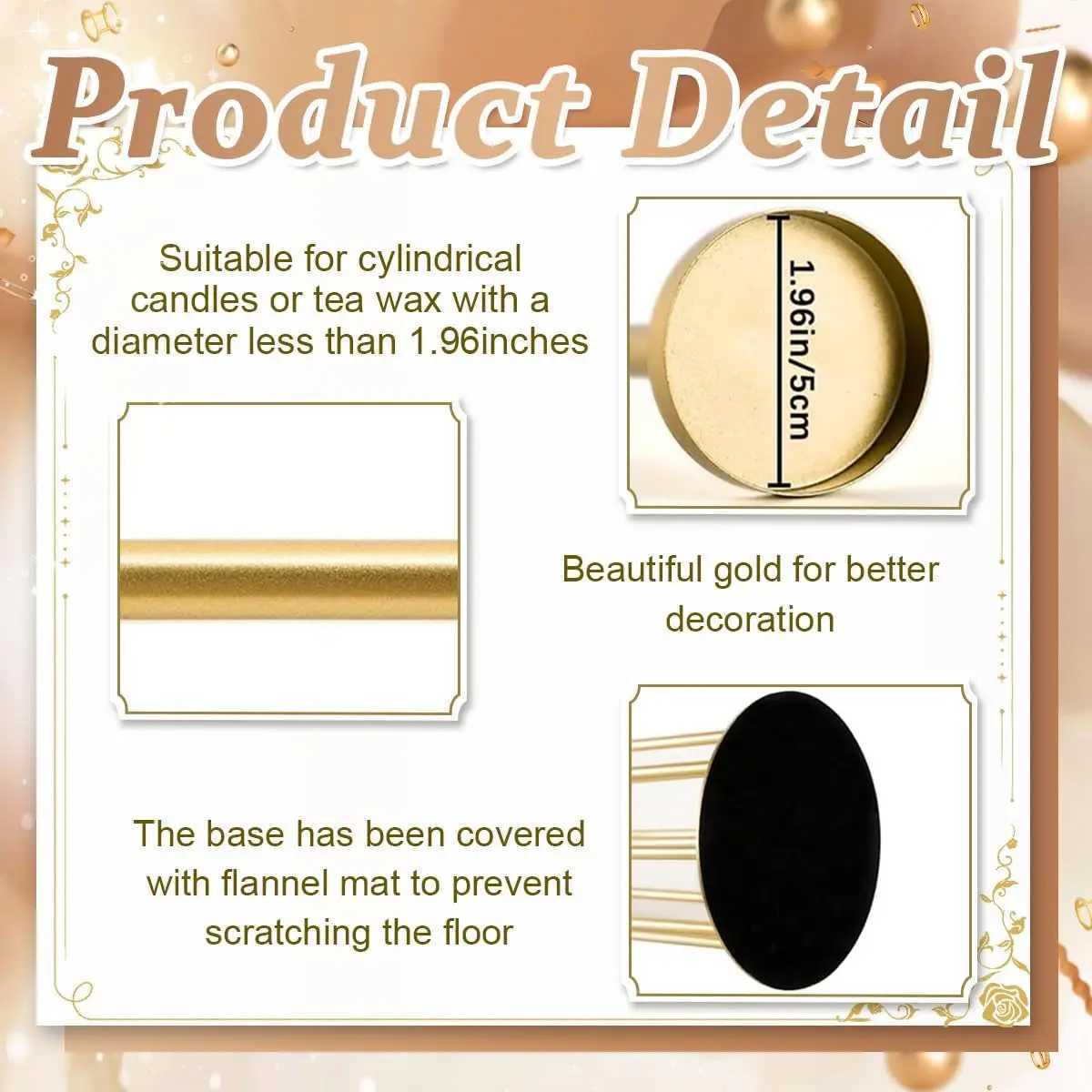 2Pcs Gold Floor Candle Holder 117cm 9 Arm Floor Candelabra Tall Candlestick Holder for Home Birthday Wedding Decoration G251119