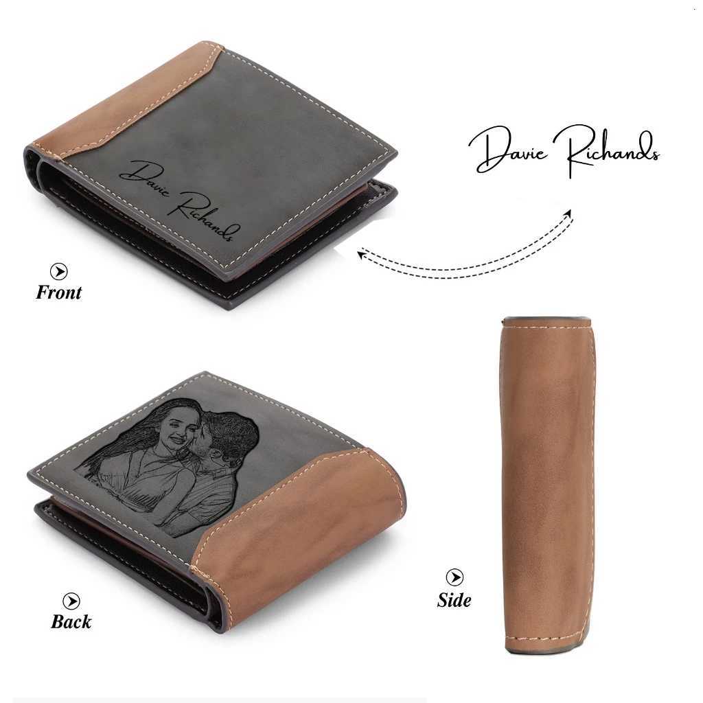 Custom Name Picture Card Holder Wallet Bifold Wallet for Men Gift for Husband Fathers Day Anniversary Birthday GiftsT251119
