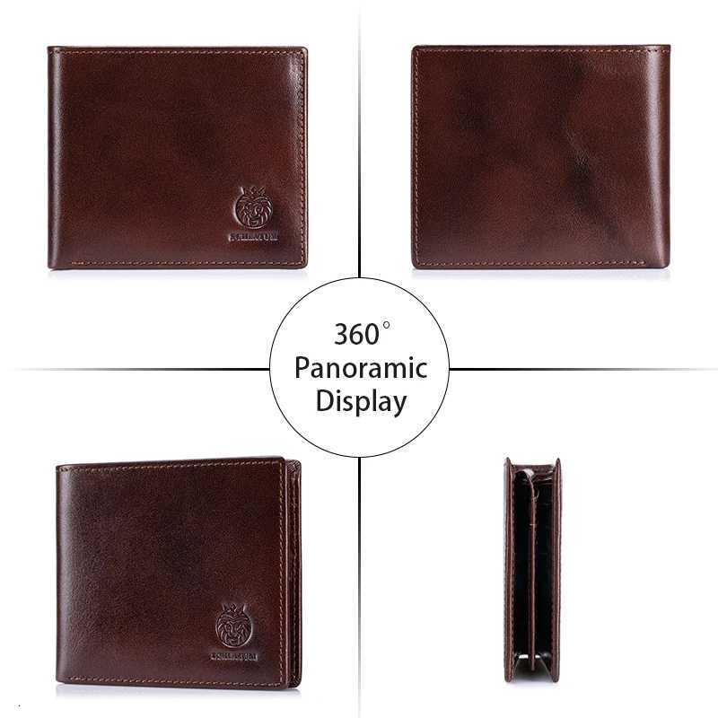 Genuine Leather Wallet for Men 9 Cards Mens Wallet Bifold Rfid Blocking with 2 ID Windows Card Holder WalletT251119