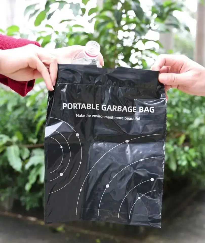 40PCS Adhesive Car Mounted Garbage Bag Self-Adhesive Disposable Drawstring Office Desktop Garbage Bin Can For Auto Seat Back C251119