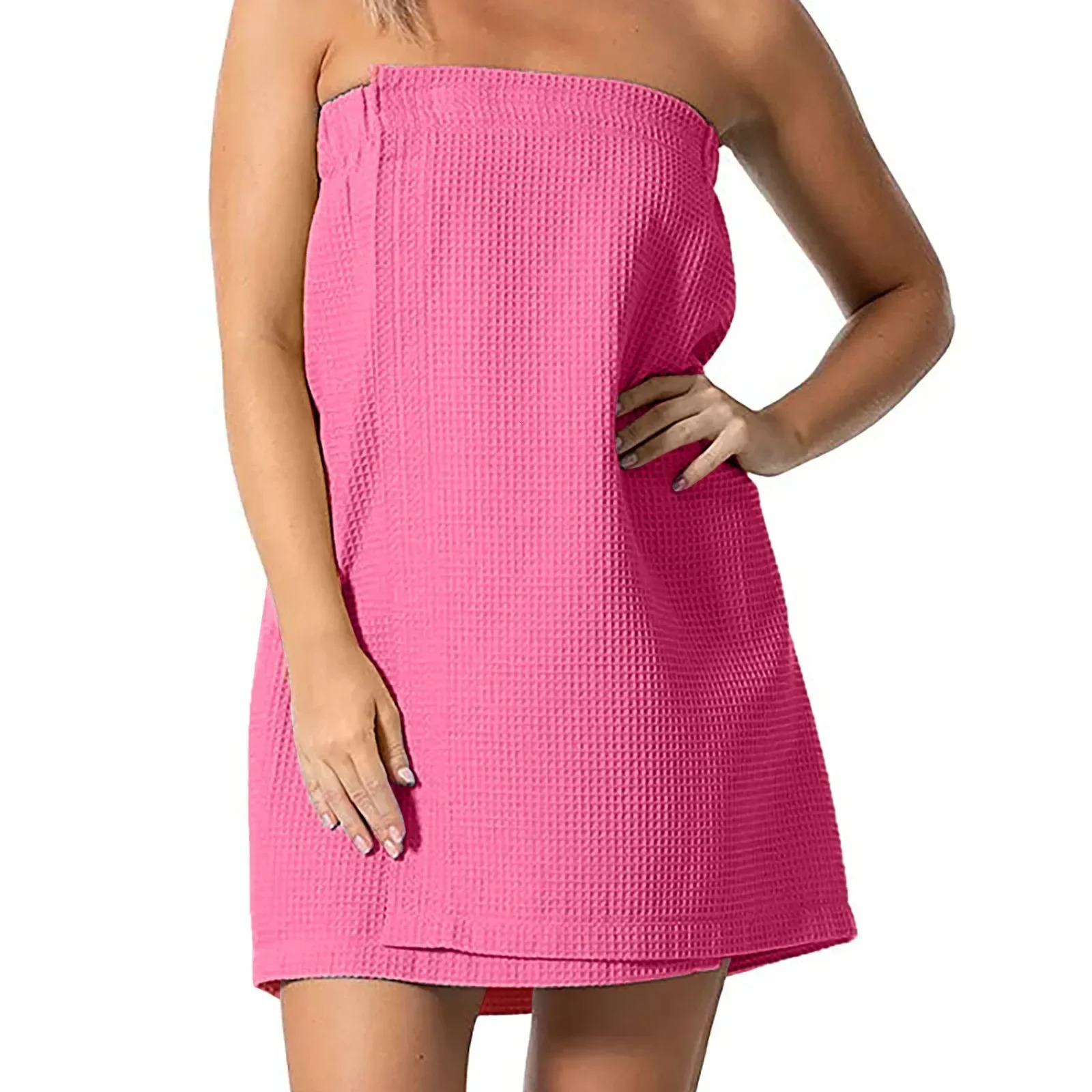 Lightweight Knee Length Waffle Robes for Women Spa Bath Beauty Body Wrap Household Shower Towel Hair Brush Body Towel 250418