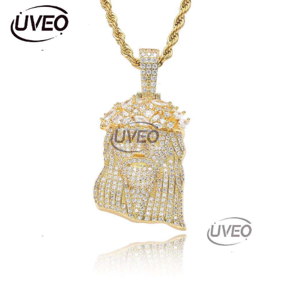 Luxury designer head pendant ice VVS Moissanite necklace, free delivery of pendant necklace for men and women