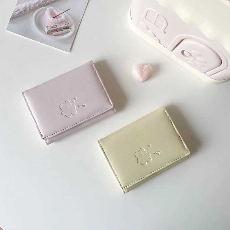 Women Cute Bear Wallets Triple Multi Functional Short Wallets Fold Card Holder Coin Purse Ladies Card Bag Clip Cartoon BagsT251119