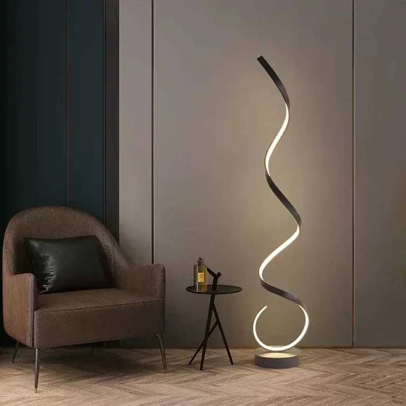 SANDYHA Modern LED Strip Floor Lamp Bedroom Bedside Living Room Sofa Standing Table Study Reading Lighting Home Decor Fixtures M251119