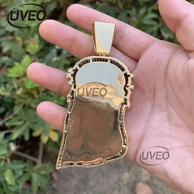 5ct VVS Moissanite Dia Mens 3D Jesus Face Sier Iced Out Custom Charm - Religious Pendant