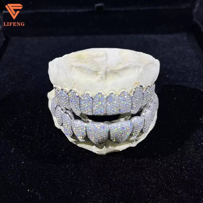 Luxury Custom Jewelry Top 10 Bottom 10 Fully Iced VVS Moissanite Diamond Cut Pendant With Pass Diamond Tester and Mouth Guard