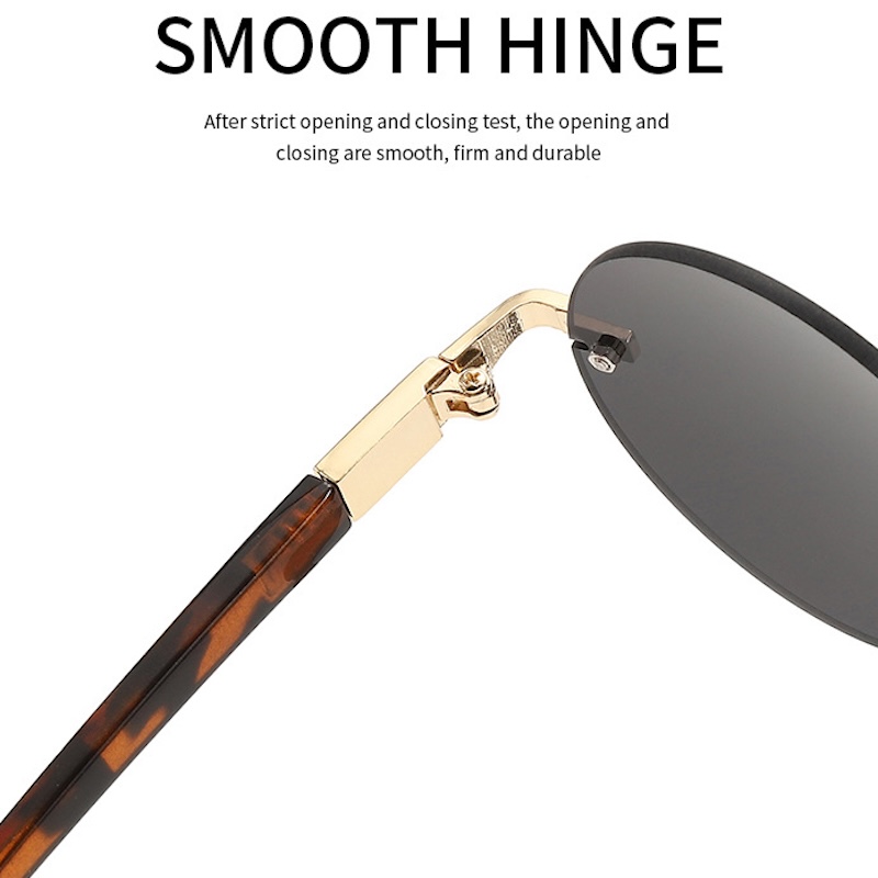 Vintage Round Rimless Sunglasses Men Women UV400 Protection for Travel Essentials for Beach Holidays Y2K Fashion Round Glasses Lightweight Retro Steam