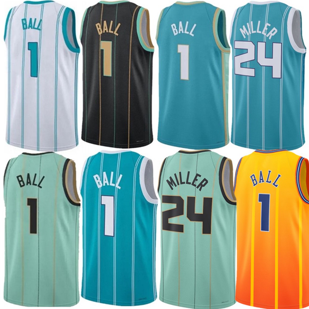 Custom LaMelo Ball Jersey Brandon Miller Mark Williams Tre Mann Miles Bridges Hornet Gibson Okogie Green Basketball Jerseys