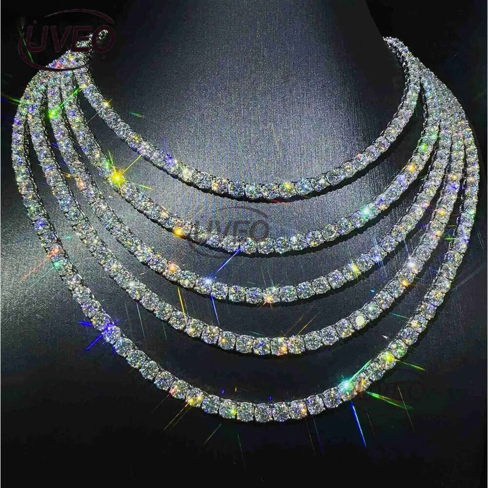 Fashion Jewelry Hip Hop Necklace Pass Dia Tester 5mm Vvs Moissanite Iced Out Tennis Chain for Men Women