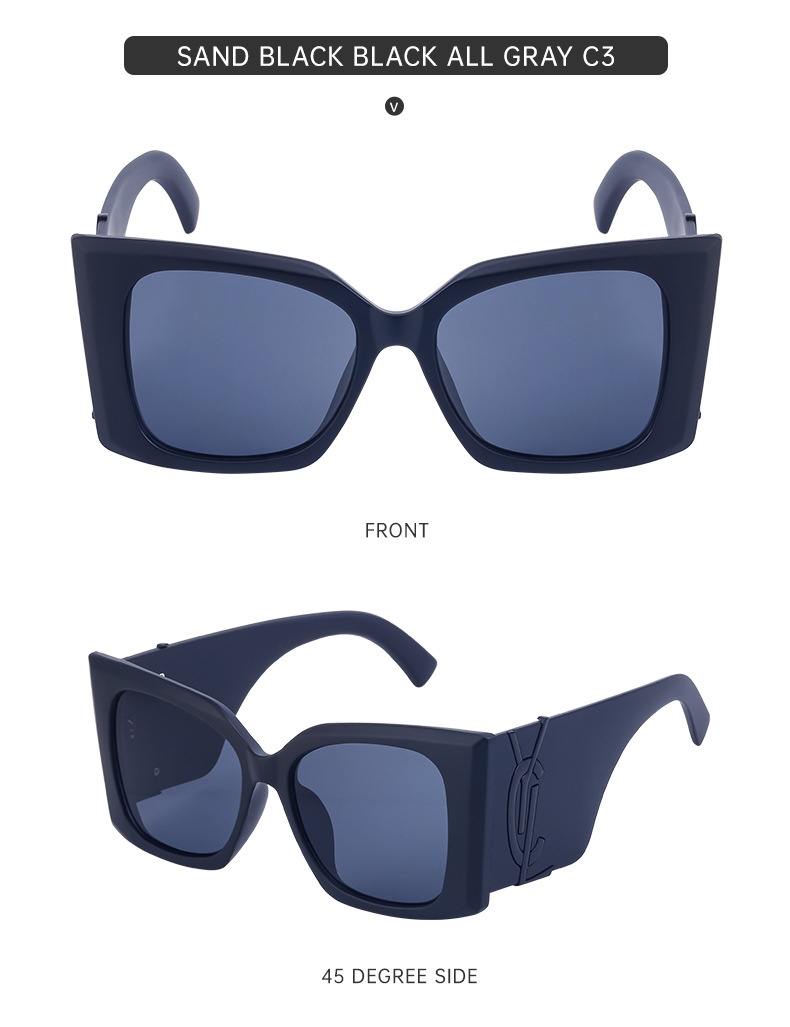 Hot selling 2025 summer free shipping fashionable large frame windproof cat eye sunglasses designer women's outdoor sports sunglasses