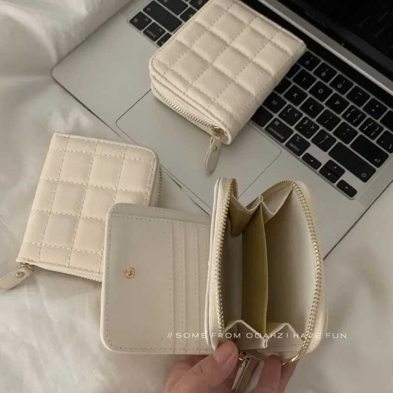 2023 New Women Short Wallets PU Leather Female Plaid Purses Card Holder Wallet Fashion Woman Small Zipper Wallet with Coin PurseT251119