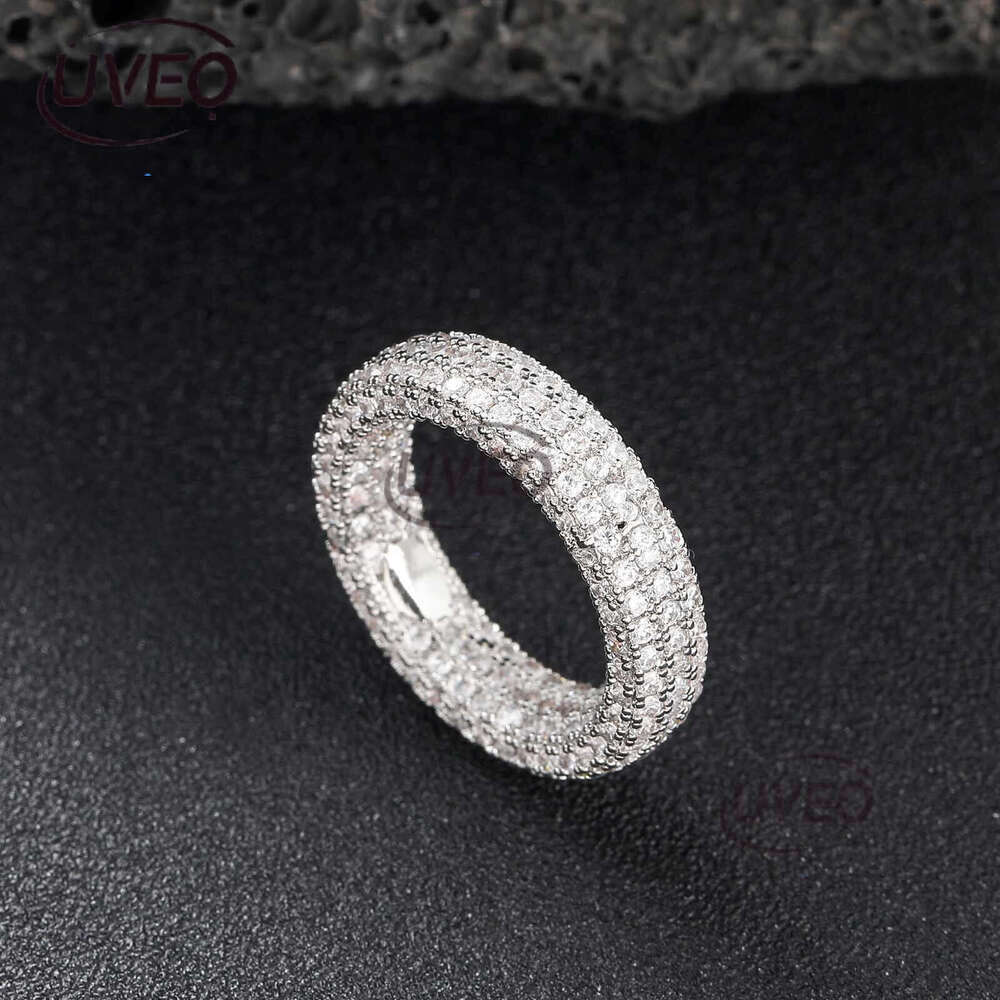 Luxury Hip Hop Colored Ice out VVS Moissanite ring, GRA certified, 925 sterling silver, men and women Free delivery