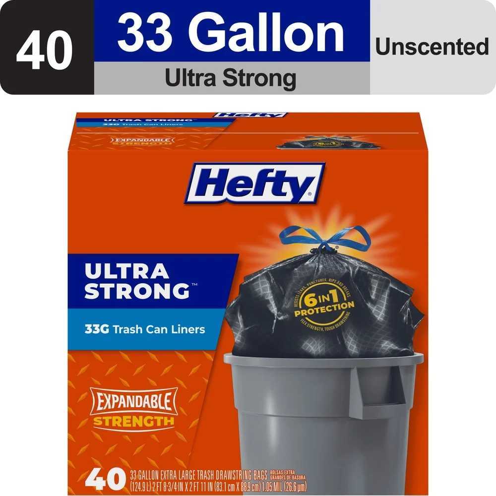 Ultra Strong Extra Large Trash Bags Heavy Duty Puncture Resistant Drawstring Closure 33 Gallon Large Trash Can Liners 40 Count C251119