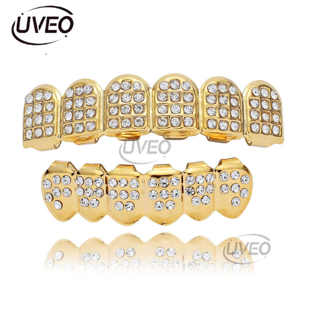 Luxury Hip hop Halloween sparkles sterling silver ice out VVS Moissanite gold-plated braces for men and women Free delivery