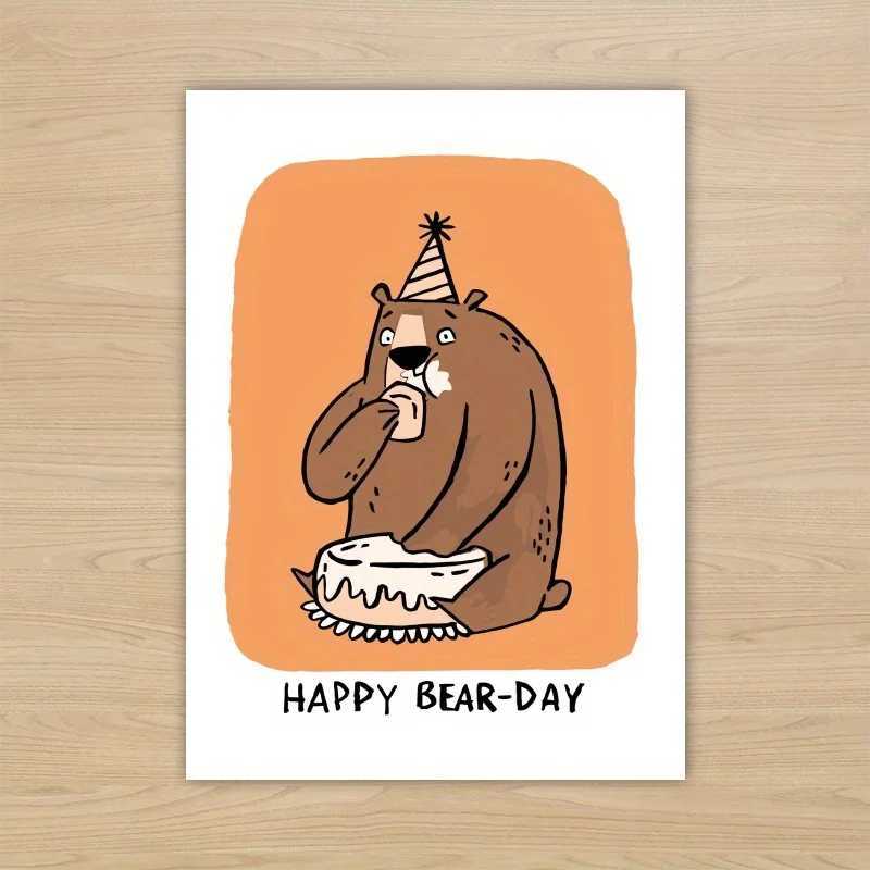 1pc happy bear pun funny happy bear day birthday card special occasion birthday card for friend G251119